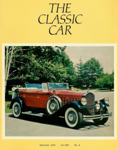 THE CLASSIC CAR 1976 SEPT - '38 CADILLAC FLEETWOOD CONV COUPE, '29 PIERCE ARROW